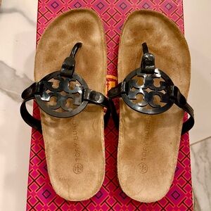 Tory Burch Black and Tan Sandals